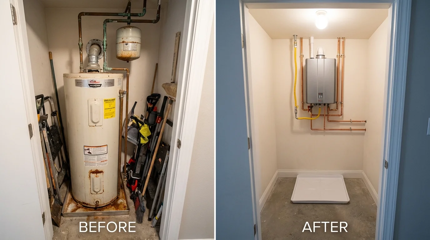 Tank water heater versus wall-mounted tankless unit comparison for Spring Grove, MN homeowners